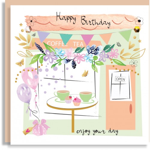 Tea Room Birthday Card