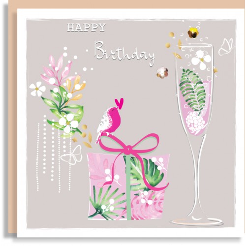 Present Prosecco Birthday Card