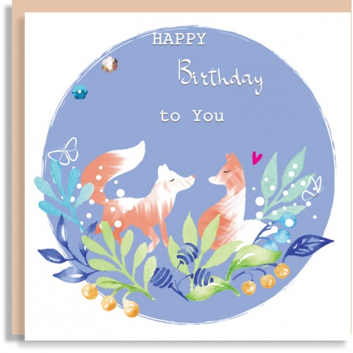 Foxes Birthday Card