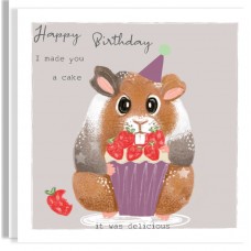 Guinea Pig Cupcake Birthday Card