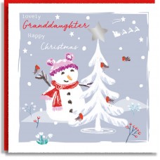 Granddaughter Snowman Christmas Card