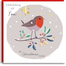 Robin Thinking of You Christmas Card