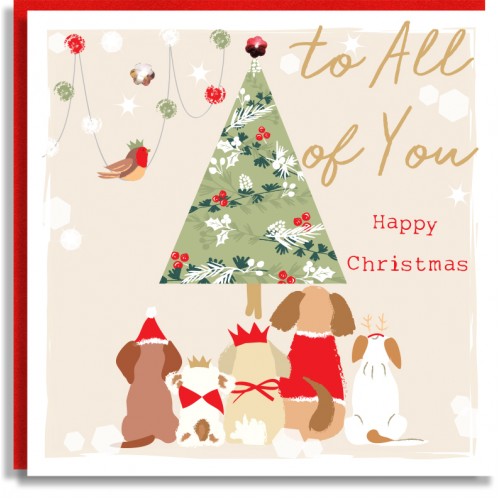 Christmas Tree Dogs Card