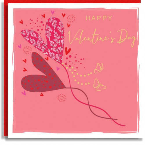 Love Hearts Fly Valentine Card