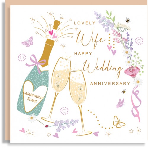 Anniversary Wife Bubbly Greeting Card
