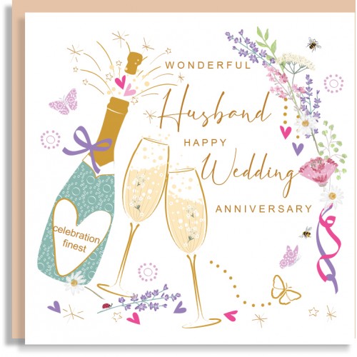 Anniversary Husband Bubbly Greeting Card