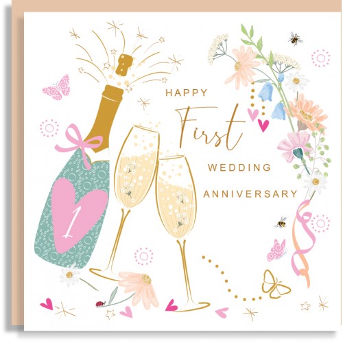 Anniversary 1 Bubbly Greeting Card