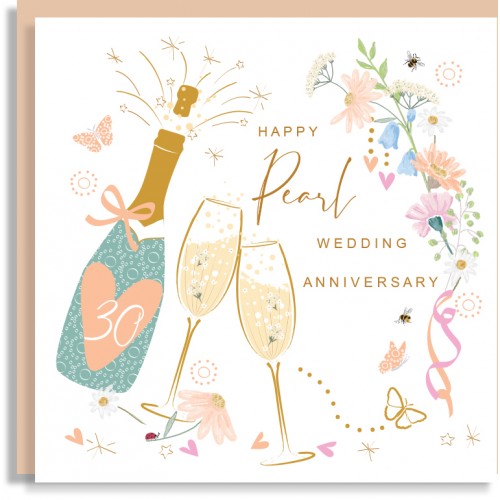 Anniversary 30 Bubbly Greeting Card