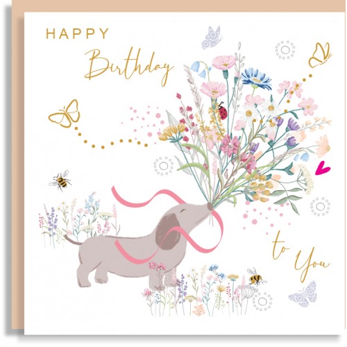 Happy Birthday Dachshund Card