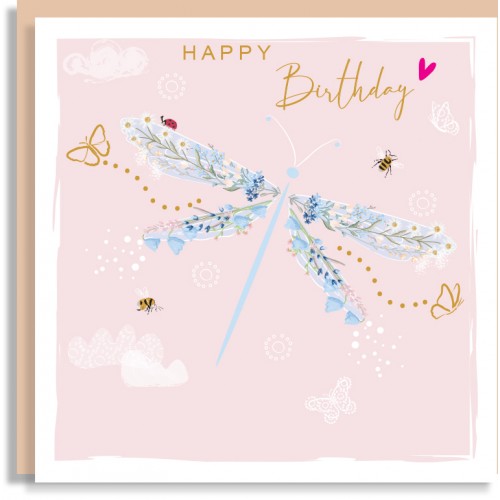 Happy Birthday Dragonfly Card