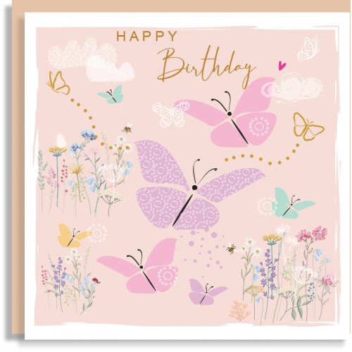 Butterflies Birthday Card
