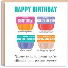 Happy Birthday Booty Balm Lotion Body Butter Body Serum Card