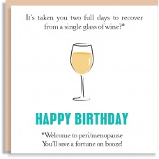Happy Birthday Wine Glass Card