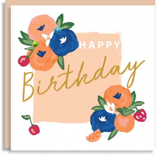 Blooms Birthday Card