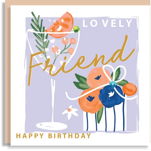 Friend Cocktail Present Birthday Card