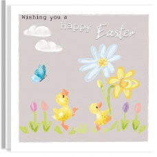 Ducklings Flowers Easter Card