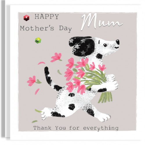 Dalmatian Bouquet Mother's Day Card