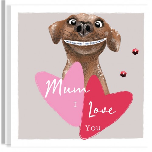 Dog Lovehearts Mother's Day Card