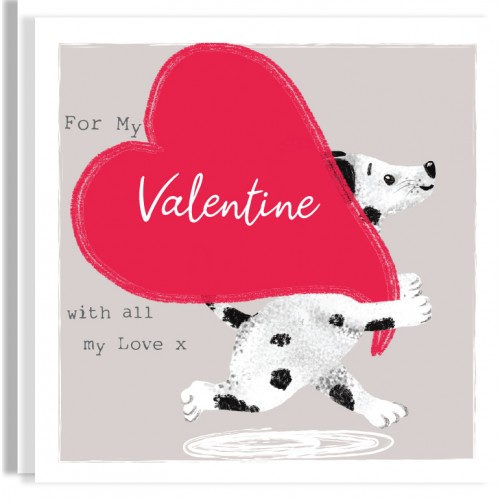 Dog Loveheart Valentine Card