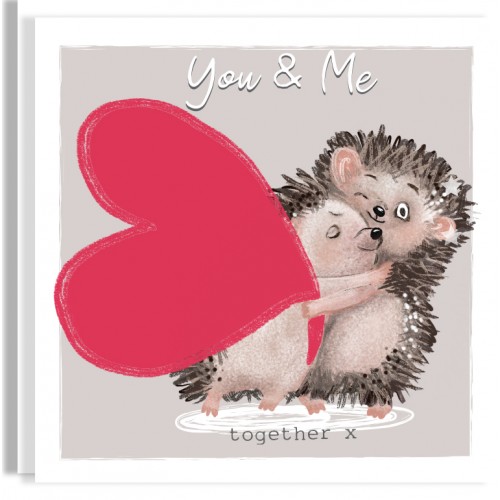 Hedgehogs Hug Valentine Card